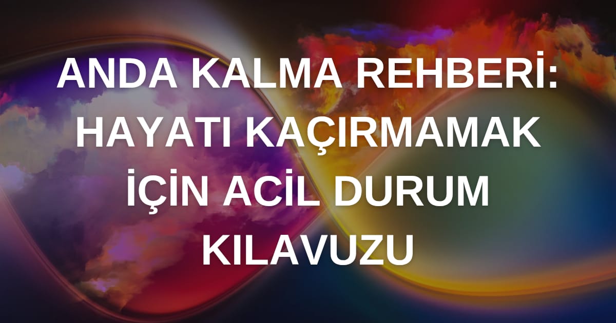 Anda Kalma Rehberi: Hayatı Kaçırmamak İçin Acil Durum Kılavuzu