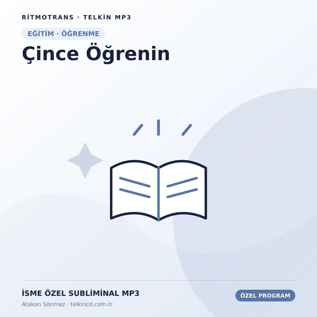 Çince Öğrenin | İsme Özel Telkin MP3