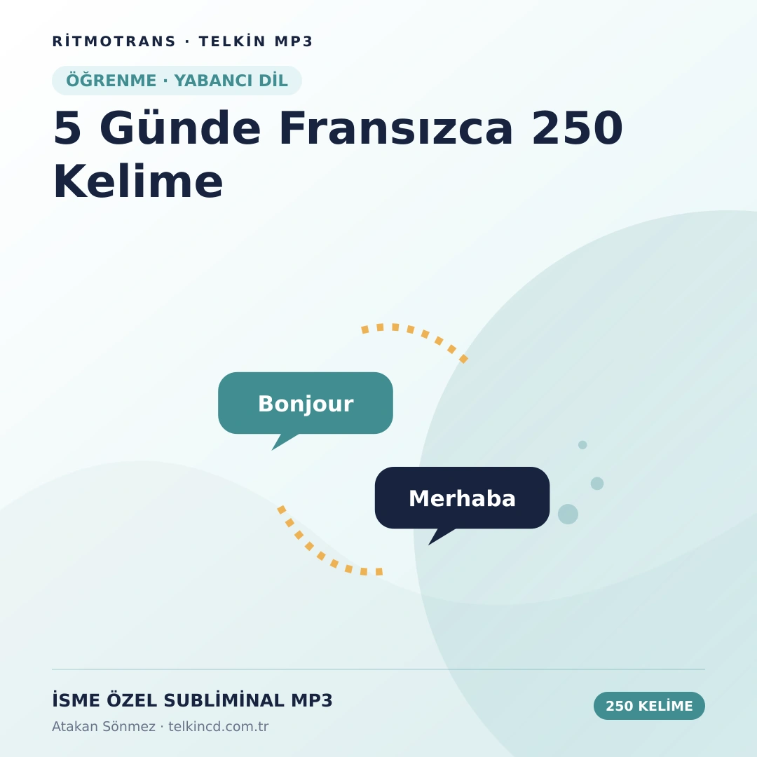 5 Günde Fransızca 250 Kelime Subliminal ve Whatsapp Destekli Eğitim